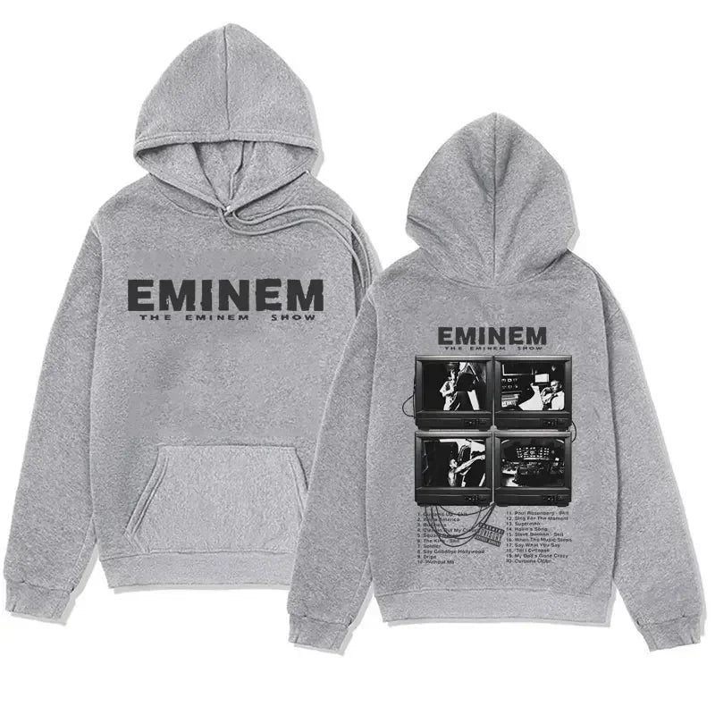 Trendy Men's and Women's Hooded Hoodies Are Comfortable Streetwear with Patterns from Famous Rap Artists' Music Albums Printed O