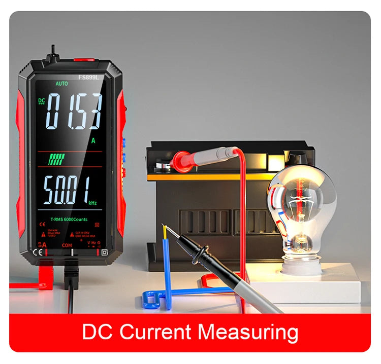 Digital Multimeter 4.8'' Full Color LCD 6000 Counts Auto-ranging Multimeter with Rechargeable Battery for Electronics Testing