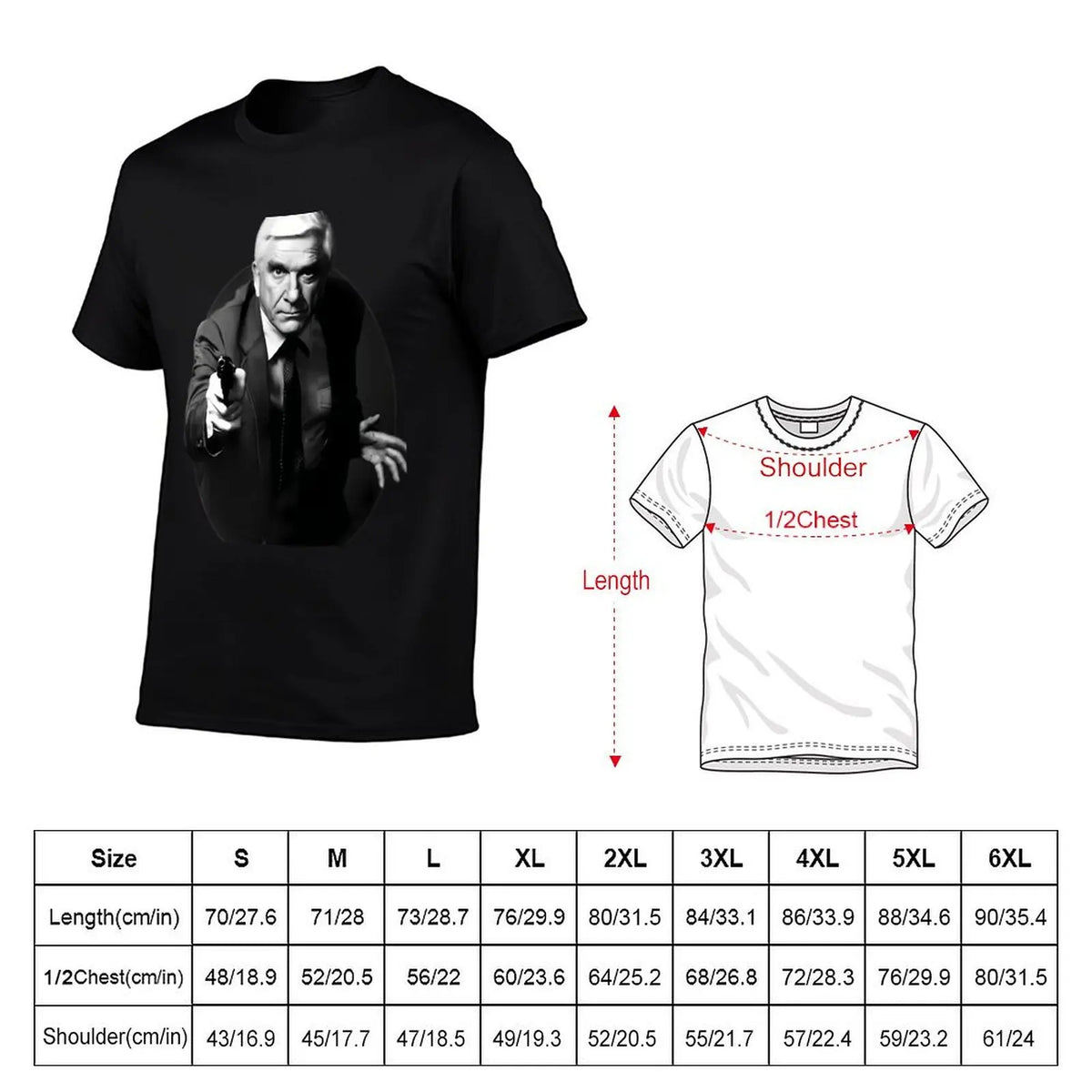 Leslie Nielsen, Naked gun T-Shirt t shirts with prints T-Shirt