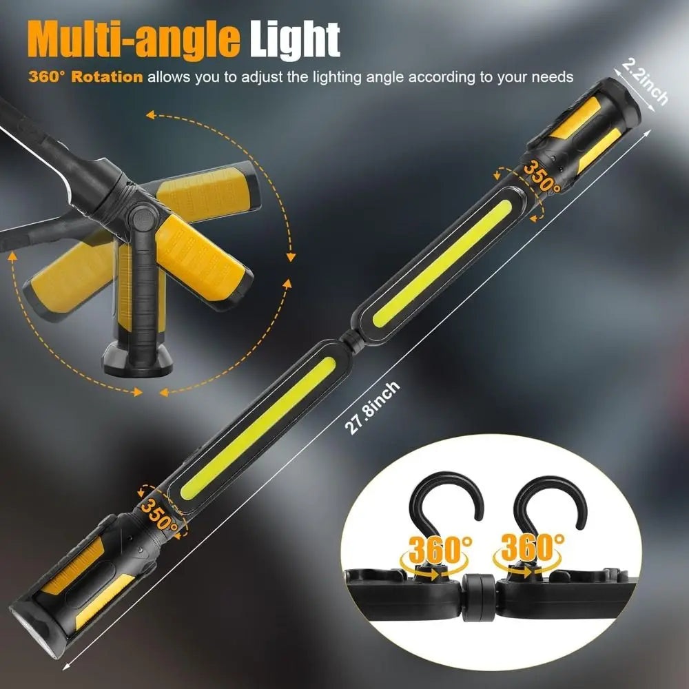 1400LM LED Mechanic LED Work Light 4400mAh Rechargeable Magnetic Base COB Charging Light Durable High Light Magnetic Work Light