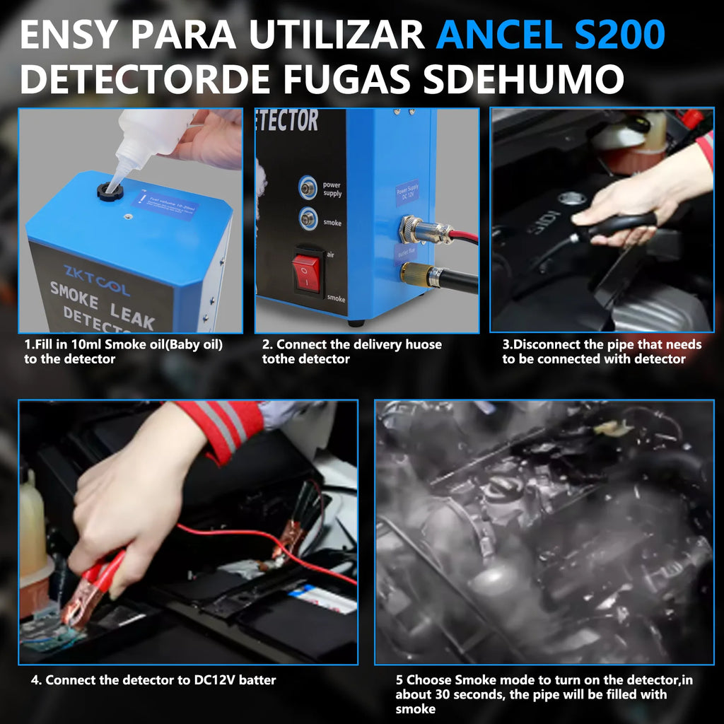 Smoke Leak Detector for Cars and Motorcycles Smoke Machine Diagnostic Tool Vacuum Leak Detection, Fast Smoke Output