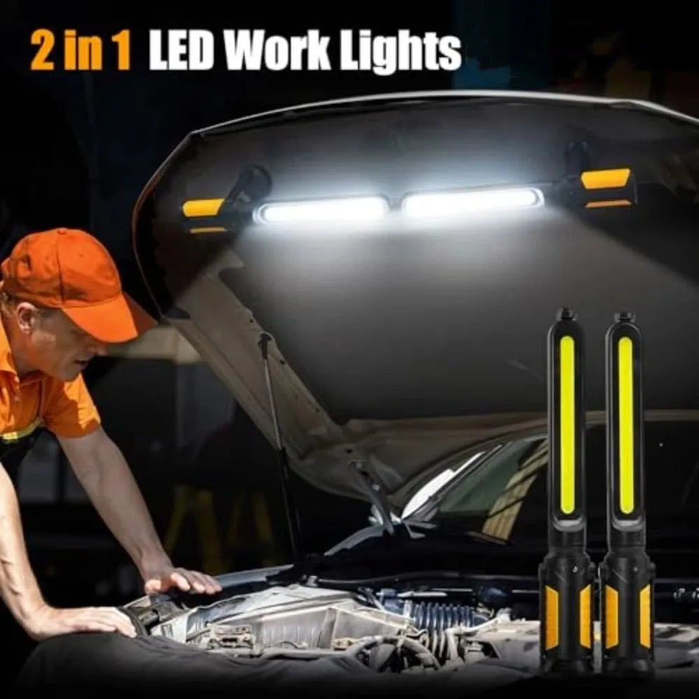 1400LM LED Mechanic LED Work Light 4400mAh Rechargeable Magnetic Base COB Charging Light Durable High Light Magnetic Work Light