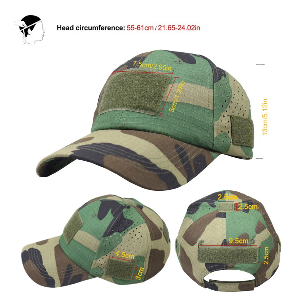 Camouflage Baseball Cap Breathable Sun Protection Hat Outdoor Sports Hunting Hiking Camping Fishing Sun Hats