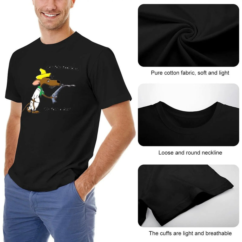 SlowPoke Rodriguez Pack gun T-Shirt summer 2025 topping gifts for boyfriend customs men graphic t shirts