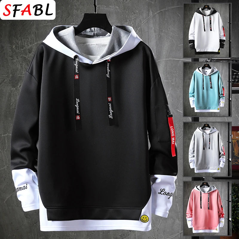 New Fashion Men's Hoodies Hip Hop Hooded Male Sweatshirts Men's Top Streetwear Casual Outdoor Breathable Pullovers Fashionable