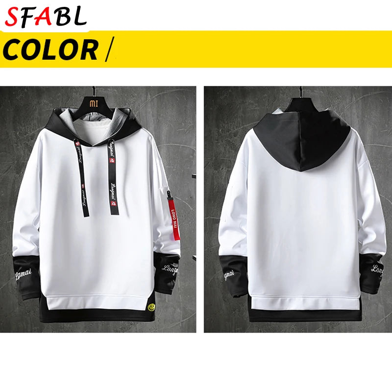 New Fashion Men's Hoodies Hip Hop Hooded Male Sweatshirts Men's Top Streetwear Casual Outdoor Breathable Pullovers Fashionable