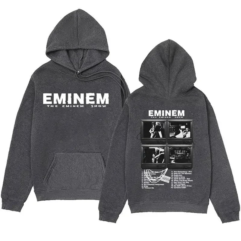 Trendy Men's and Women's Hooded Hoodies Are Comfortable Streetwear with Patterns from Famous Rap Artists' Music Albums Printed O