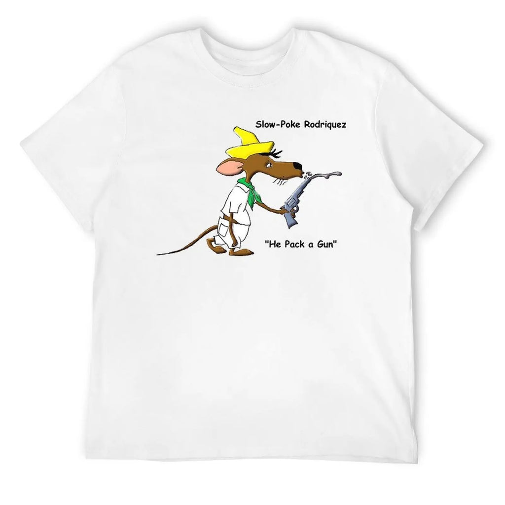 SlowPoke Rodriguez Pack gun T-Shirt summer 2025 topping gifts for boyfriend customs men graphic t shirts