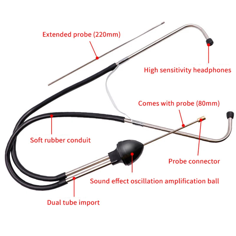 Car Engine Block Diagnostic Auto: Cylinder Stethoscope Mechanics Automotive Hearing Tool Vehicle Maintenance Repair 1PC