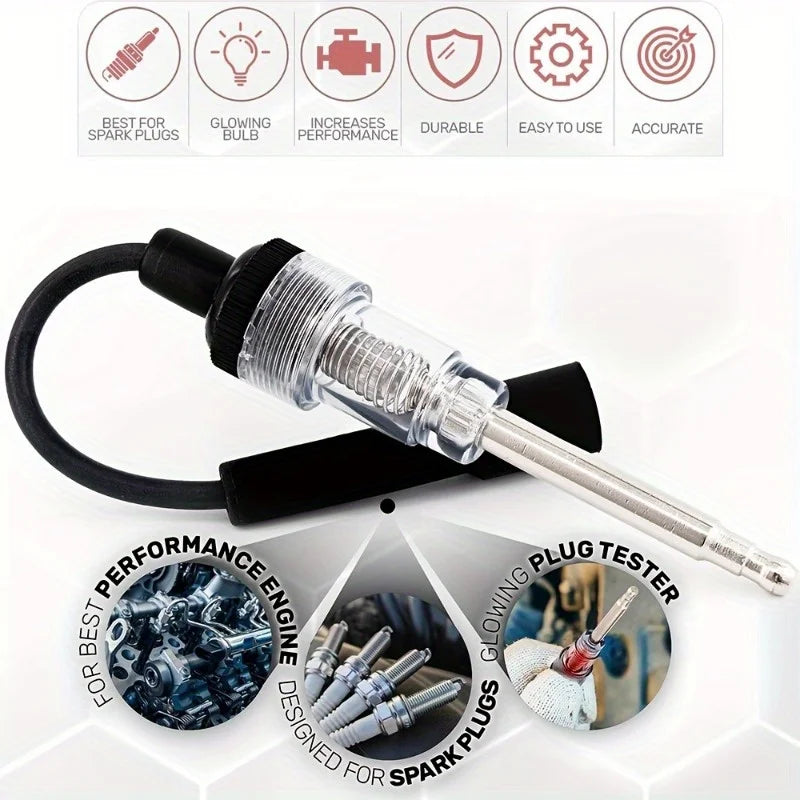 Spark Tester Plug | Diagnose Engine Ignition Issues with This Detector Tool, Made of Conductive Metal, Uncharged Power Mode