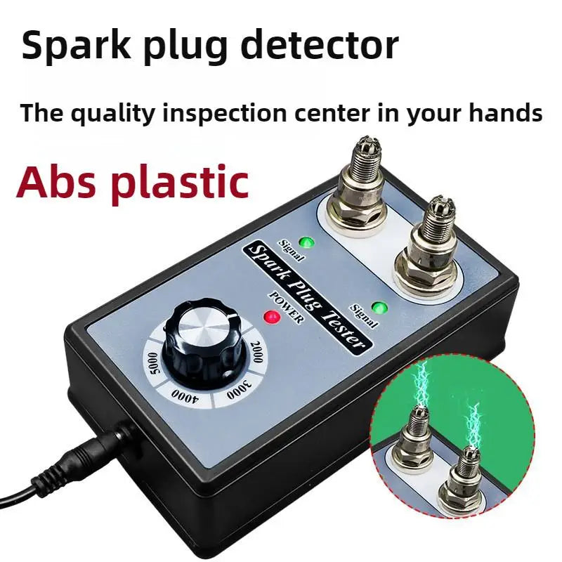 Spark Plug Tester Dual Hole Adjustable Frequency 12V For Car Motorcycle Ignition Coil Diagnostic Tool Auto Test Detector