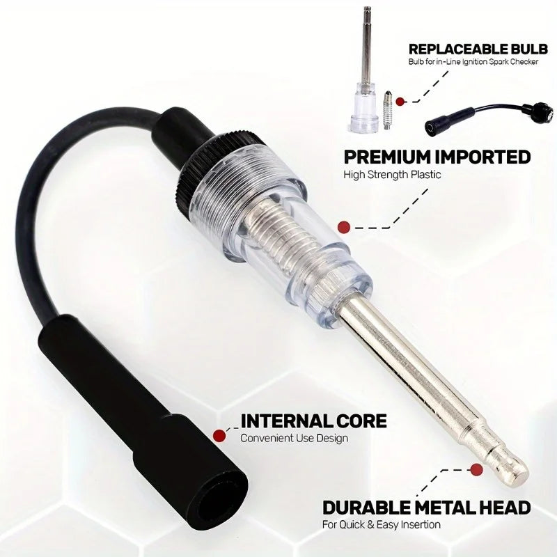 Spark Tester Plug | Diagnose Engine Ignition Issues with This Detector Tool, Made of Conductive Metal, Uncharged Power Mode