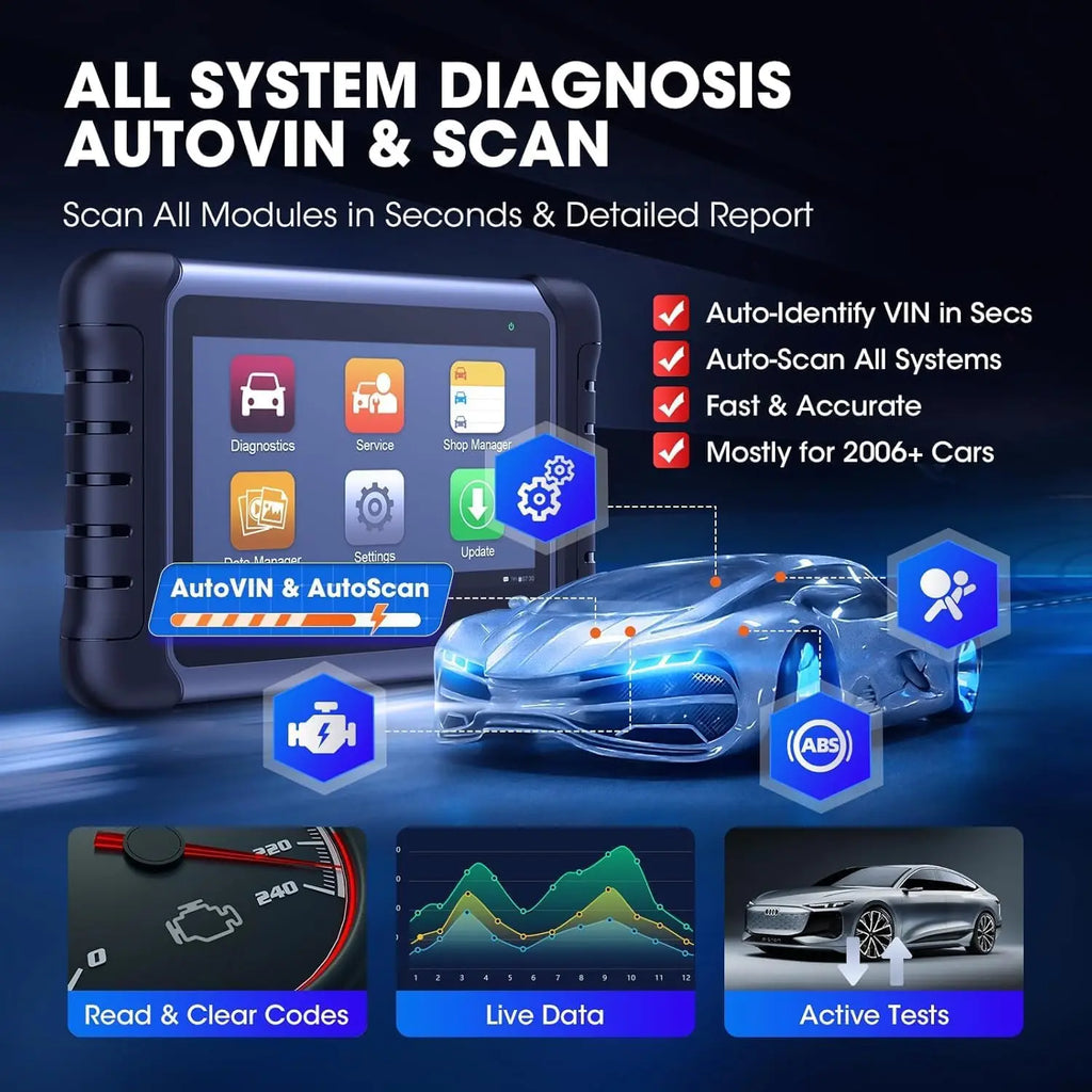 Autel MaxiCOM MK808S Bidirectional Tool as MK808BT Pro MX808S OBD2 Scanner Bi-directional Control Diagnosis Automotive Tools