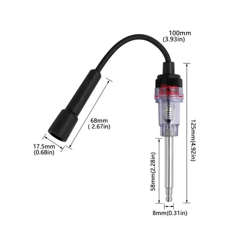 Spark Plug Tester Dual Hole Adjustable Frequency 12V For Car Motorcycle Ignition Coil Diagnostic Tool Auto Test Detector