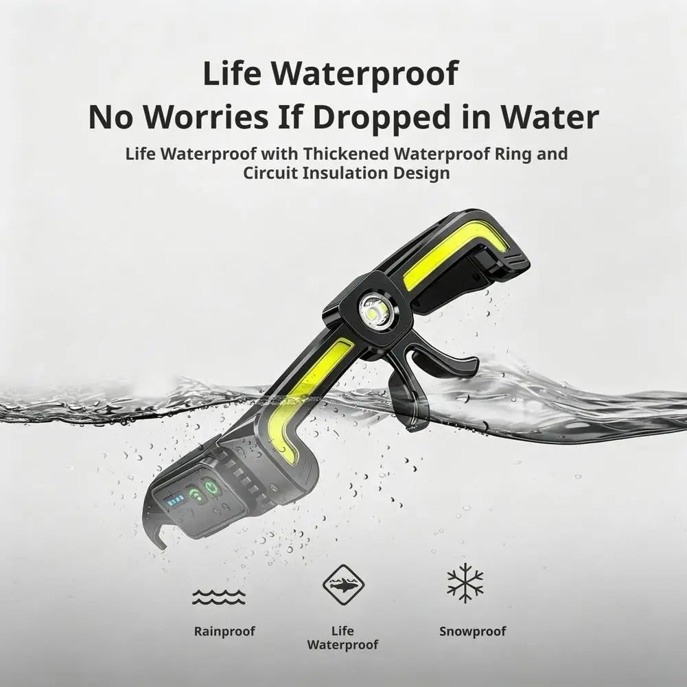 Auto Maintenance Workshop Multifunctional Light Flood Dual Beam Hands-Free Mechanic Headlamp Rechargeable LED Glasses Work Light