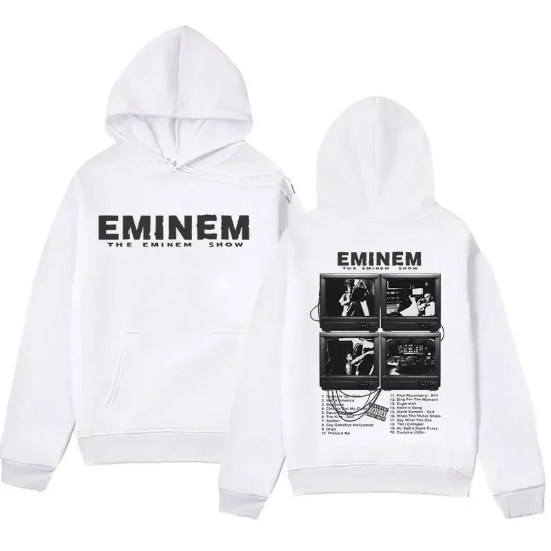 Trendy Men's and Women's Hooded Hoodies Are Comfortable Streetwear with Patterns from Famous Rap Artists' Music Albums Printed O