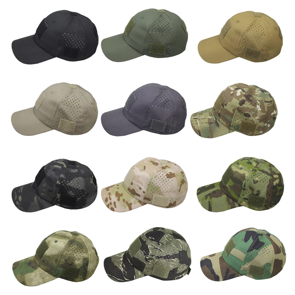 Camouflage Baseball Cap Breathable Sun Protection Hat Outdoor Sports Hunting Hiking Camping Fishing Sun Hats