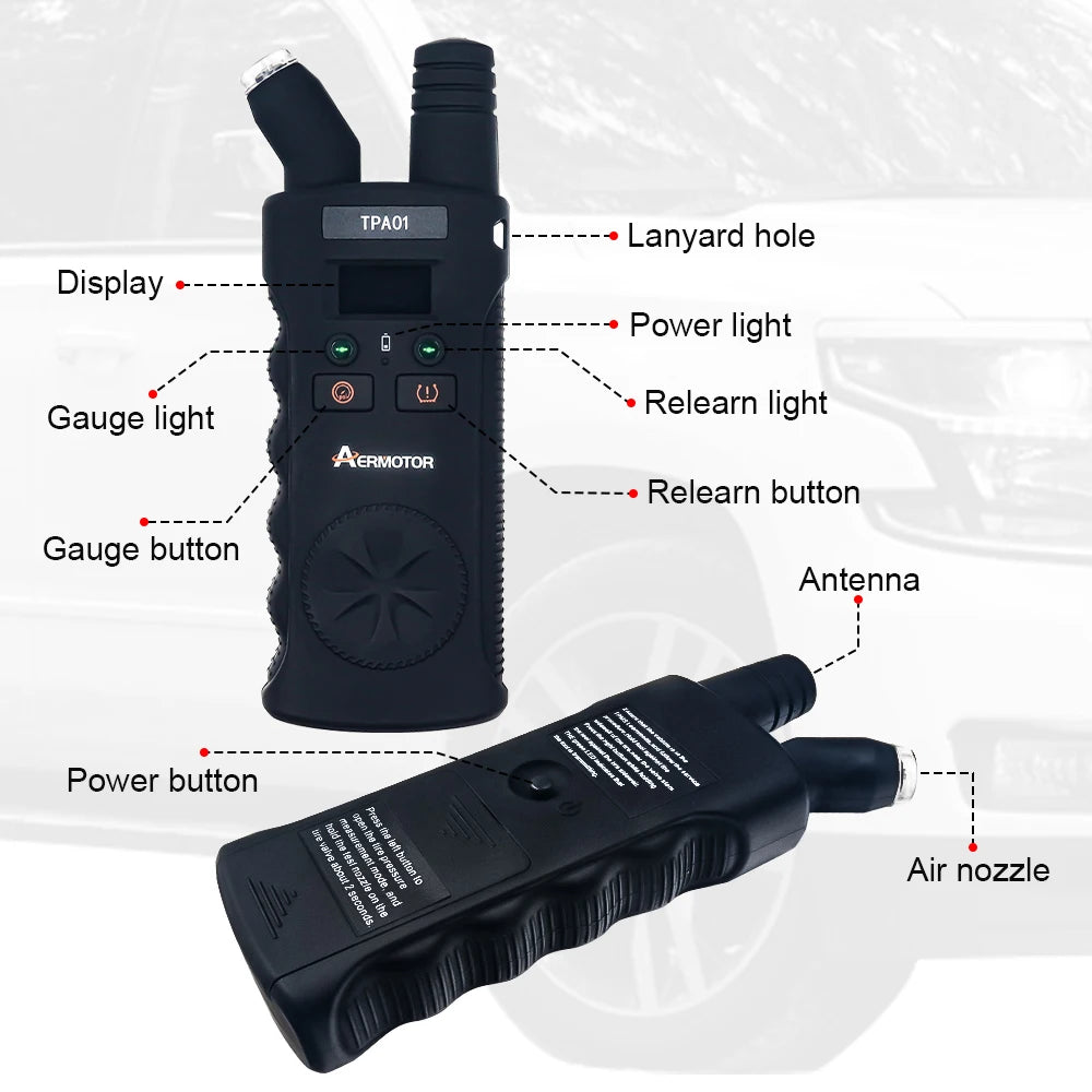 Newest 2 In 1 TPMS Tire Pressure Monitoring System TPMS Reset Tool Digital Display Reading TPMS Relearn Tool For Car/Motor