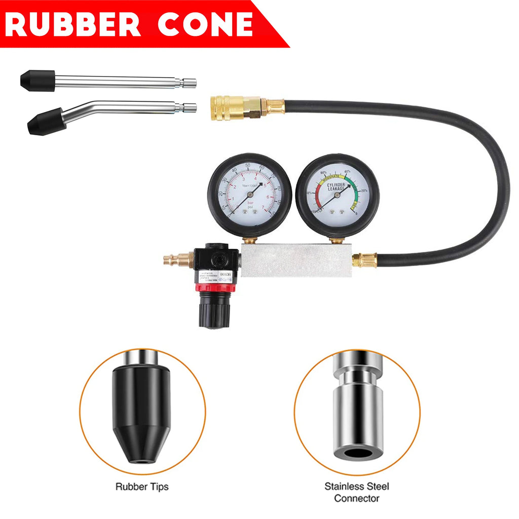 Multi-Function Cylinder Leak Down Tester Automotive Kit Engine Compression Tester Dual Gauge Leakdown Detector Tool Set