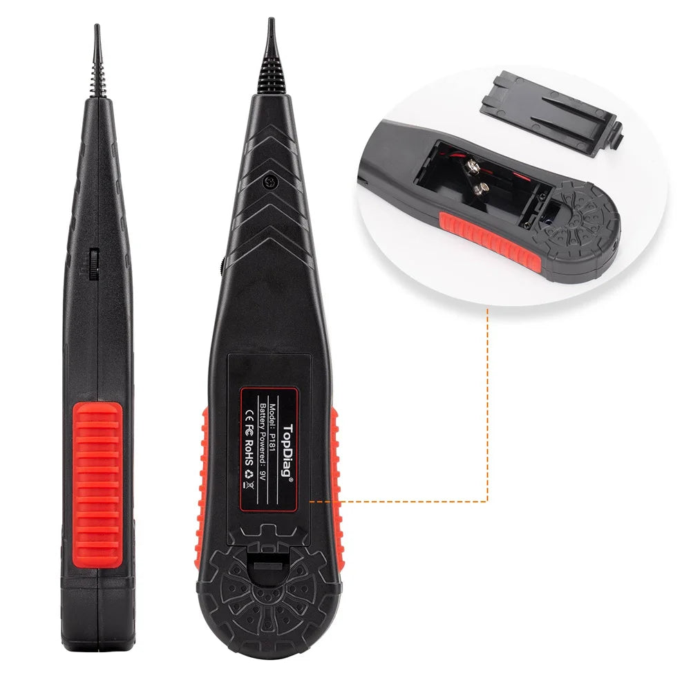 TopDiag P181 Wire Finder Receiver 9V Find Breakpoint Short Circuit Tester Car Diagnostic Tools