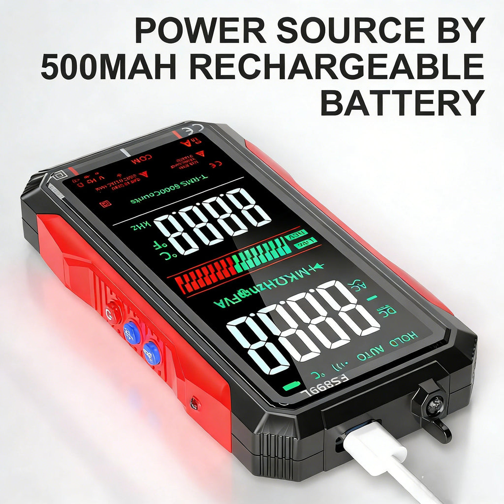 Digital Multimeter 4.8'' Full Color LCD 6000 Counts Auto-ranging Multimeter with Rechargeable Battery for Electronics Testing