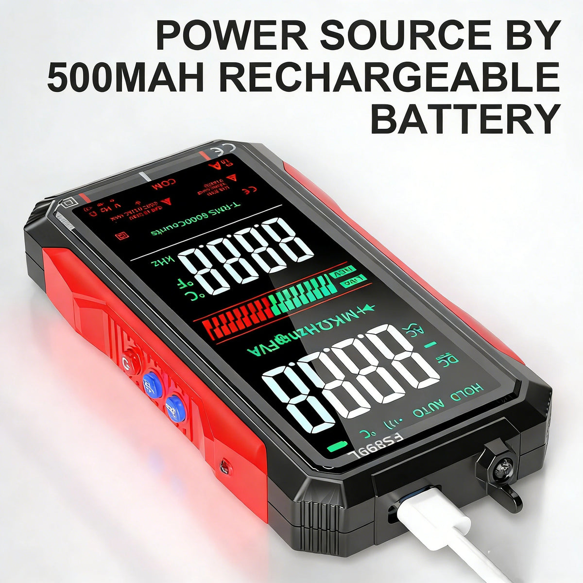 Digital Multimeter 4.8'' Full Color LCD 6000 Counts Auto-ranging Multimeter with Rechargeable Battery for Electronics Testing