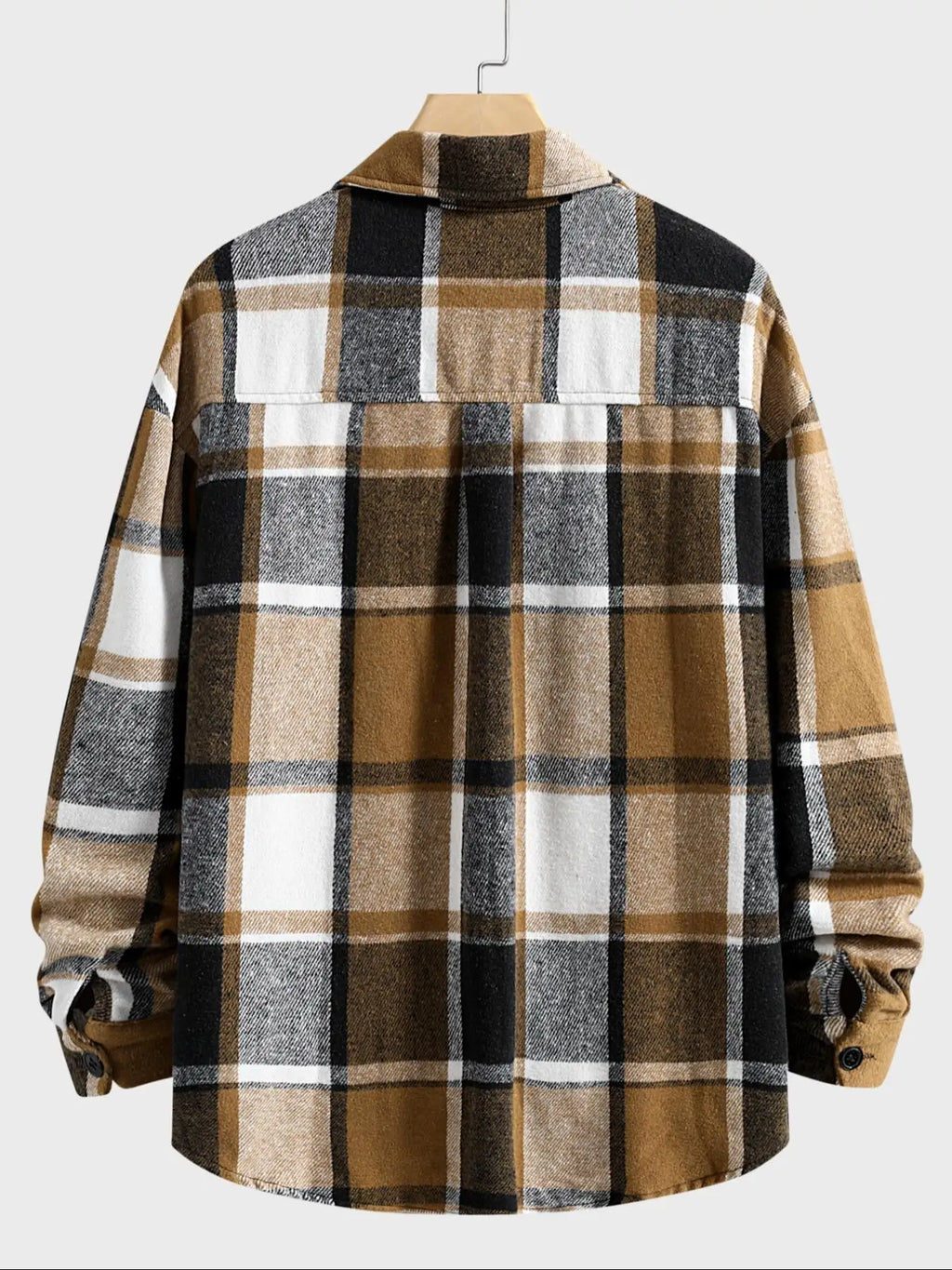 Retro Plaid Shirt Men Casual Elegant Button Up Long Sleeve Shirt Jacket For Spring Fall Business