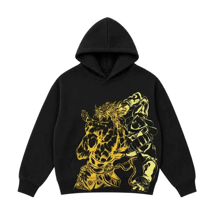 Anime JoJo Graphic Hoodies Vintage Retro Print Oversized Pullover Men Women Hip Hop Y2K Street Style Fans Merch Sweatshirts