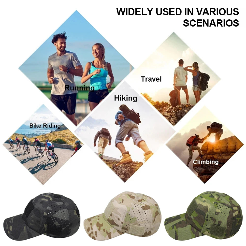Camouflage Baseball Cap Breathable Sun Protection Hat Outdoor Sports Hunting Hiking Camping Fishing Sun Hats