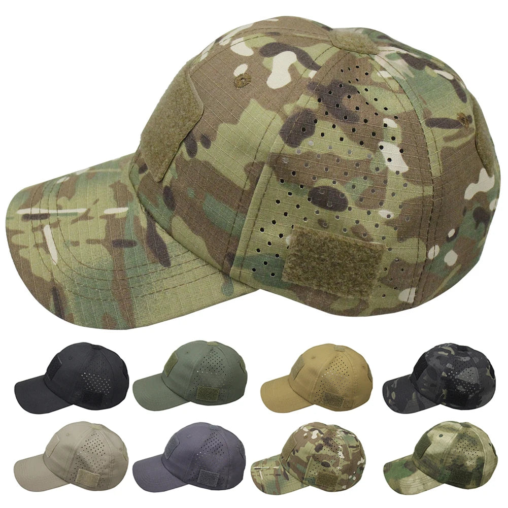 Camouflage Baseball Cap Breathable Sun Protection Hat Outdoor Sports Hunting Hiking Camping Fishing Sun Hats
