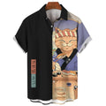 Vintage Pop Art Gun Cat Hawaiian Shirt Multi Style Optional Men US Retro Korean Loose Tropical Cuba Collar Shirts