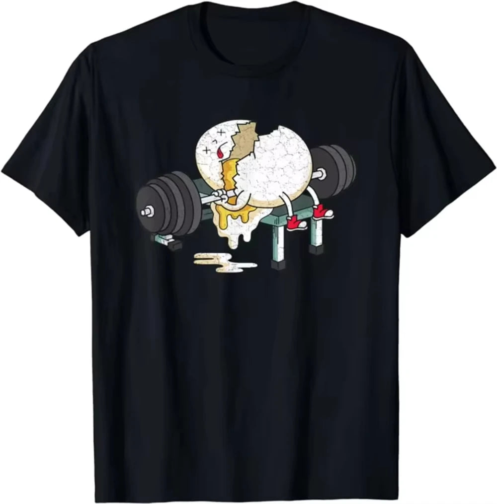 Trend Skull Gym T-shirt for Men Women's Funny Print Short Sleeves Neck Black T-Shirt New Summer Sport Fitness T Shirts Daily Use