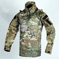 Tactical Combat Shirts 1/4 Zipper Long Sleeve Tactical Shirts Men Clothing Rip Stop Cotton Camo T Shirt Tops Wear-resisting