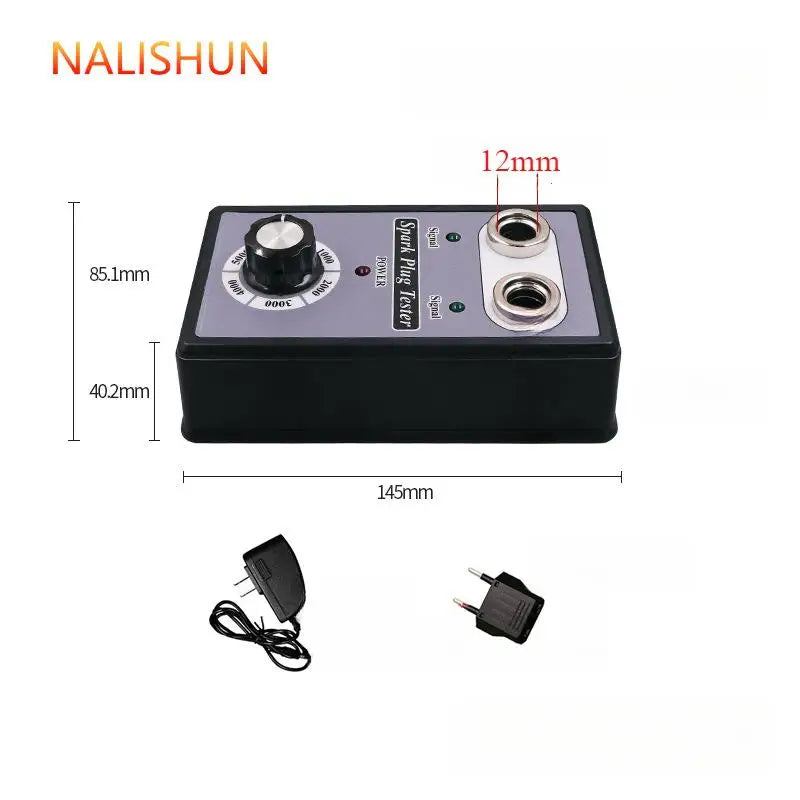 Spark Plug Tester Dual Hole Adjustable Frequency 12V For Car Motorcycle Ignition Coil Diagnostic Tool Auto Test Detector