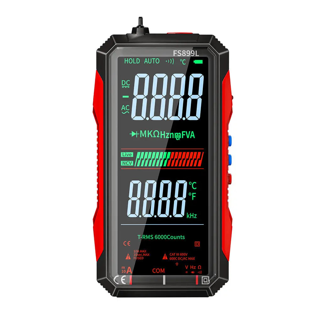 Digital Multimeter 4.8'' Full Color LCD 6000 Counts Auto-ranging Multimeter with Rechargeable Battery for Electronics Testing