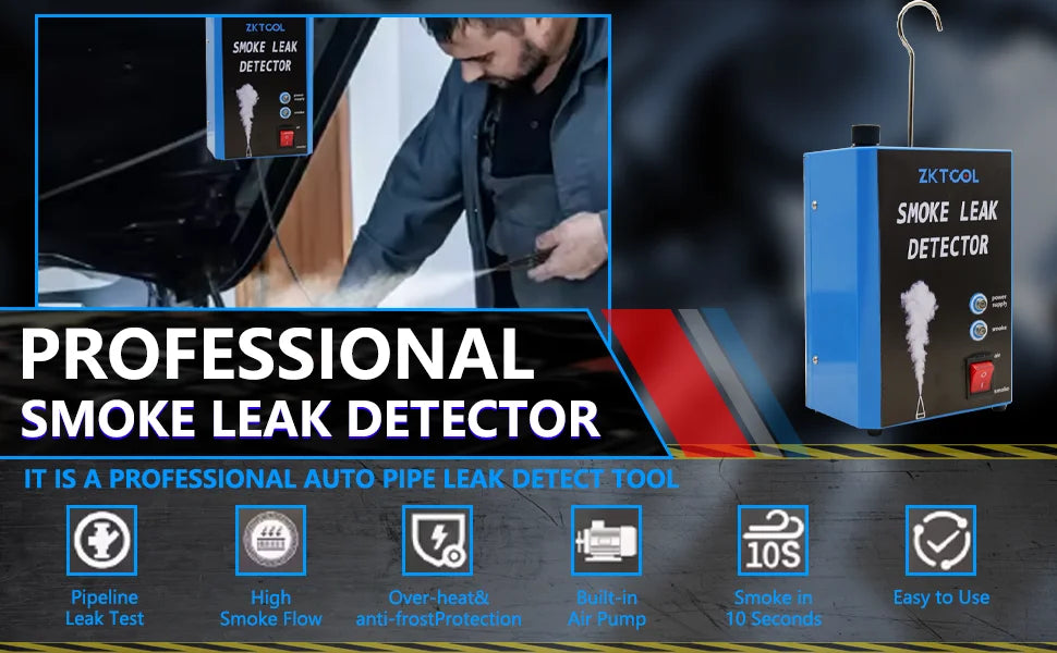 Smoke Leak Detector for Cars and Motorcycles Smoke Machine Diagnostic Tool Vacuum Leak Detection, Fast Smoke Output